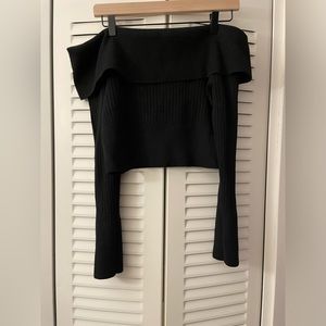 Off shoulder cropped sweater